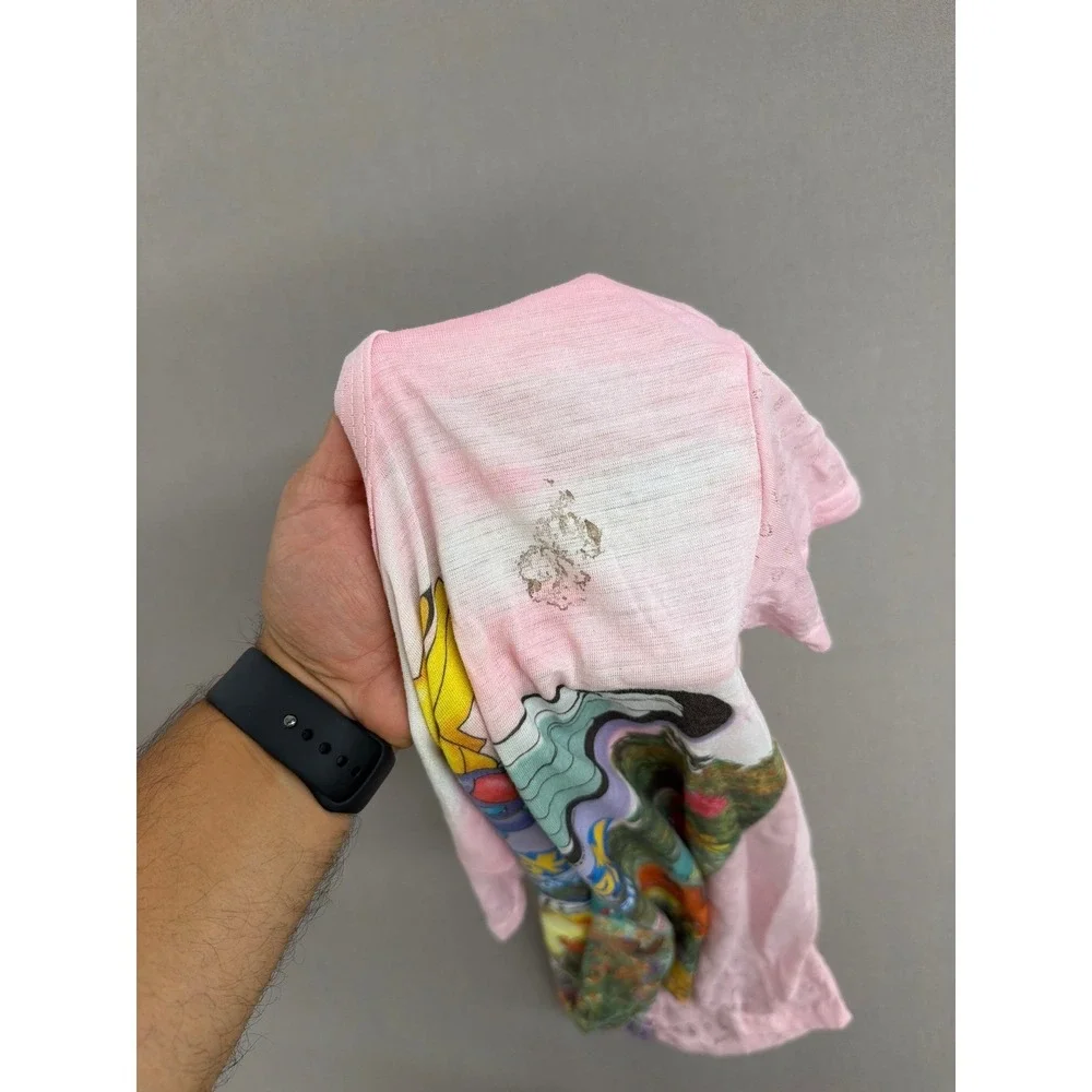 Vintage 1999 Pokemon T-Shirt Pink Heart Pointelle Pikachu Charmander Girls 1892